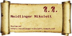 Neidlinger Nikolett névjegykártya